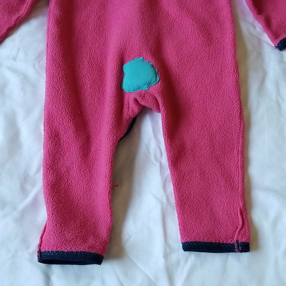 Hanna Andersson Pink Owl Fleece Onesie - Size 18-24 months or 80cm